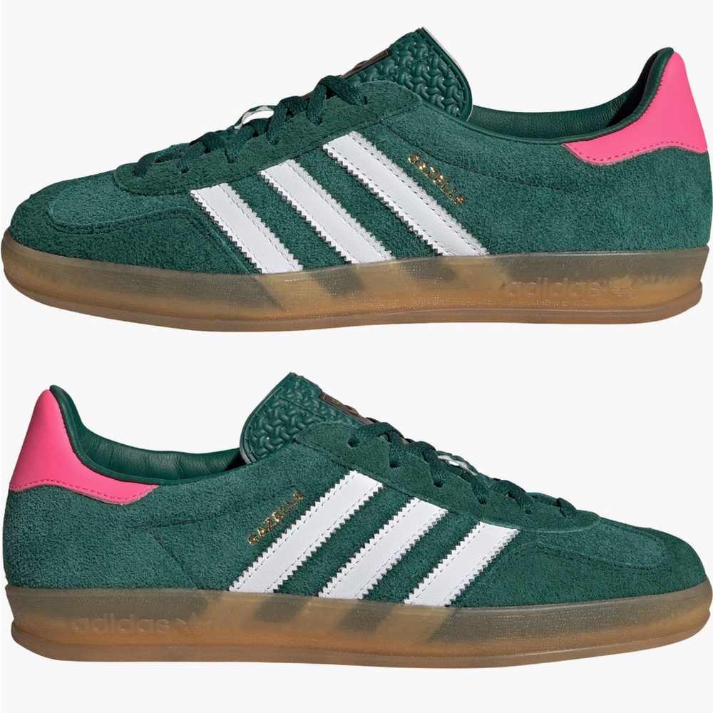 Brand new! Adidas gazelle green/lucid pink